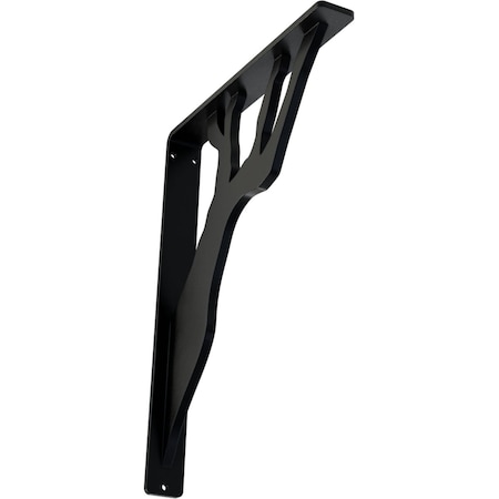 Ekena Millwork Damon Wrought Iron Bracket, (Single center brace), Powder Coated Black 1 1/2"W x 10"D x 12"H BKTM01X10X12SDA